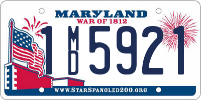 MD license plate 1MD5921