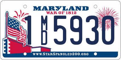 MD license plate 1MD5930