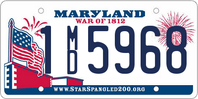 MD license plate 1MD5968