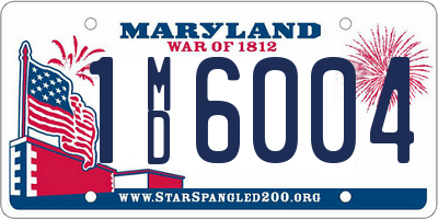 MD license plate 1MD6004