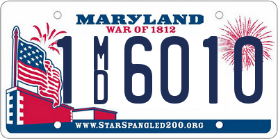 MD license plate 1MD6010