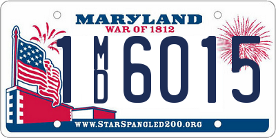 MD license plate 1MD6015