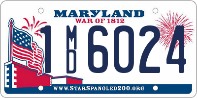 MD license plate 1MD6024