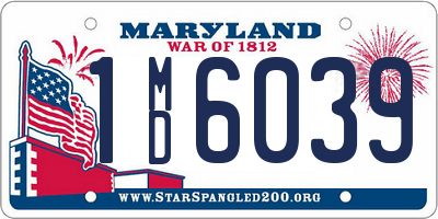 MD license plate 1MD6039