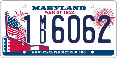 MD license plate 1MD6062