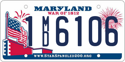 MD license plate 1MD6106