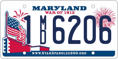 MD license plate 1MD6206