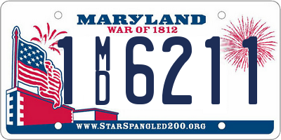 MD license plate 1MD6211