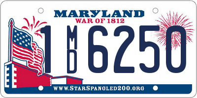MD license plate 1MD6250