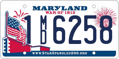 MD license plate 1MD6258