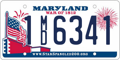 MD license plate 1MD6341