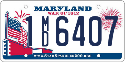 MD license plate 1MD6407