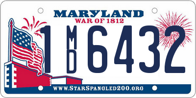 MD license plate 1MD6432
