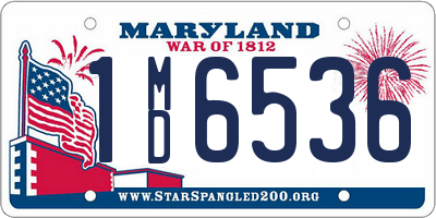 MD license plate 1MD6536
