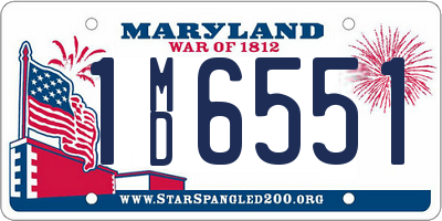 MD license plate 1MD6551