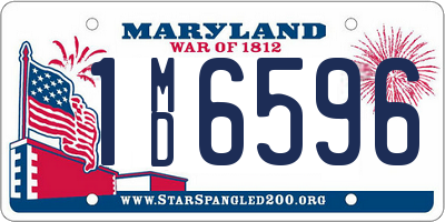 MD license plate 1MD6596