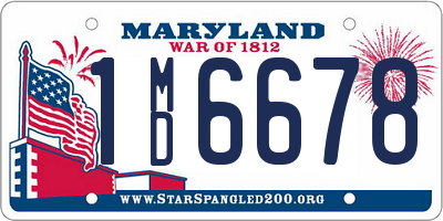 MD license plate 1MD6678