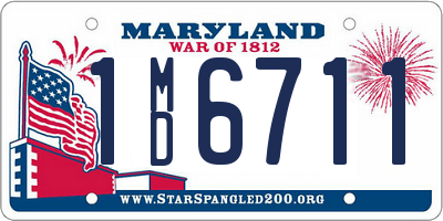 MD license plate 1MD6711
