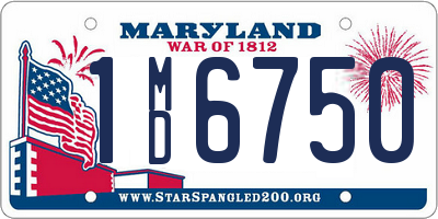 MD license plate 1MD6750