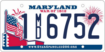 MD license plate 1MD6752