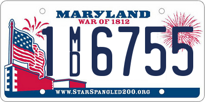 MD license plate 1MD6755