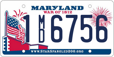 MD license plate 1MD6756