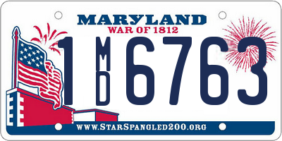 MD license plate 1MD6763