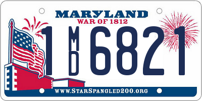 MD license plate 1MD6821