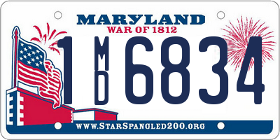 MD license plate 1MD6834