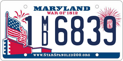 MD license plate 1MD6839