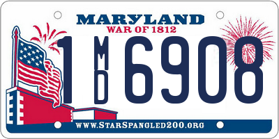 MD license plate 1MD6908