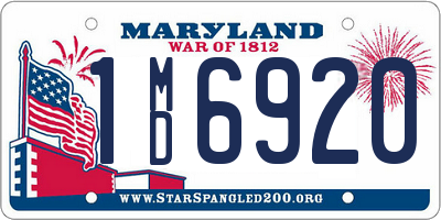 MD license plate 1MD6920