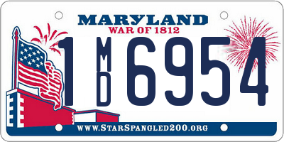 MD license plate 1MD6954