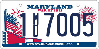 MD license plate 1MD7005