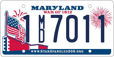 MD license plate 1MD7011