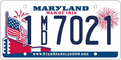 MD license plate 1MD7021