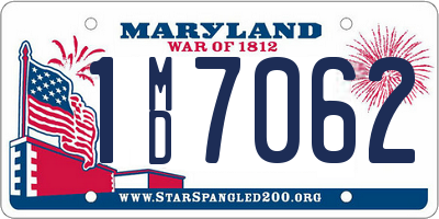 MD license plate 1MD7062