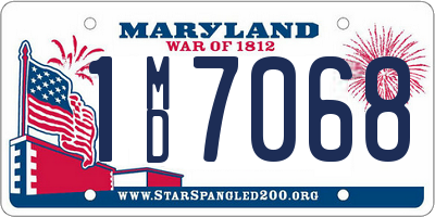 MD license plate 1MD7068