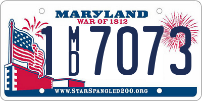 MD license plate 1MD7073