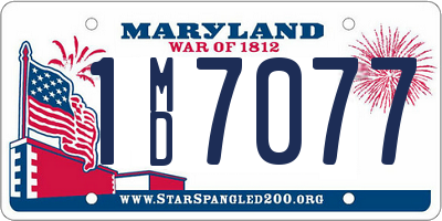 MD license plate 1MD7077