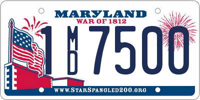 MD license plate 1MD7500