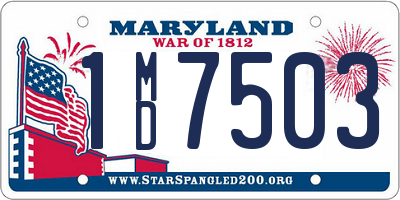 MD license plate 1MD7503