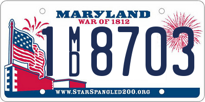 MD license plate 1MD8703