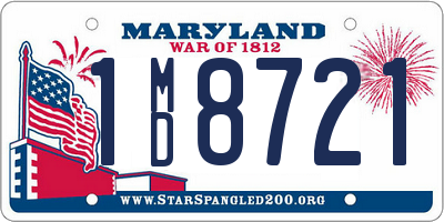 MD license plate 1MD8721