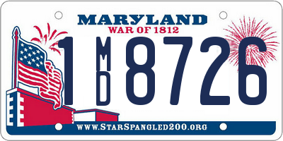 MD license plate 1MD8726