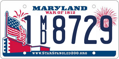MD license plate 1MD8729