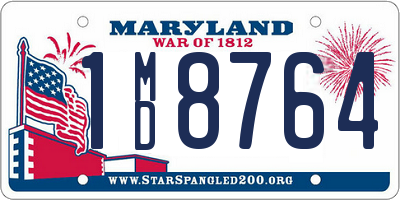 MD license plate 1MD8764