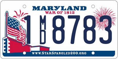 MD license plate 1MD8783