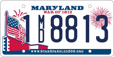 MD license plate 1MD8813