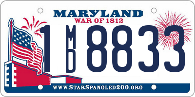 MD license plate 1MD8833